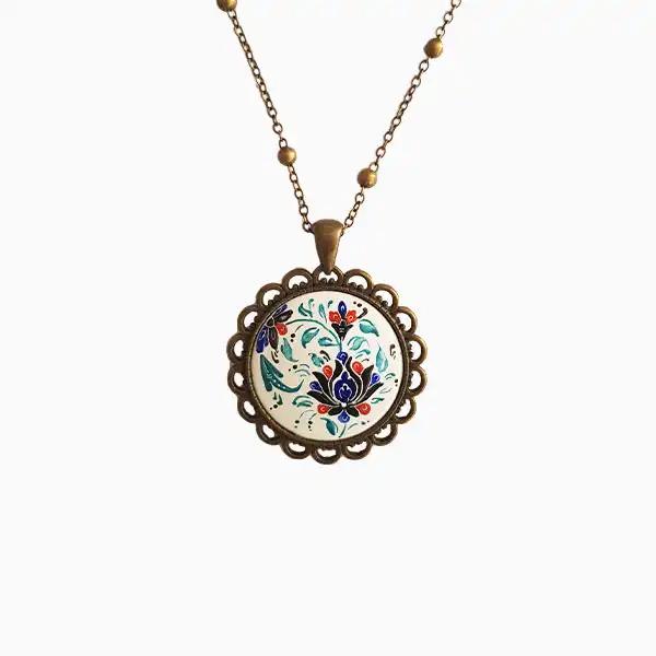 sun-design-enamel-necklace گردنبند میناکاری طرح خورشید