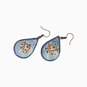 گوشواره میناکاری طرح اشک