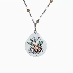 گردنبند میناکاری طرح اشک