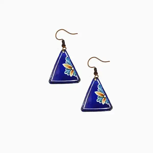 Triangular enamel earrings (2) گوشواره میناکاری مثلثی