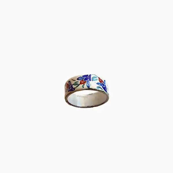 Womens enameled-ring-6cm (1) انگشتر میناکاری زنانه گل دار