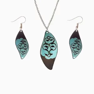 نیم ست میناکاری طرح پر