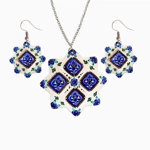 نیم ست میناکاری طرح خورشید