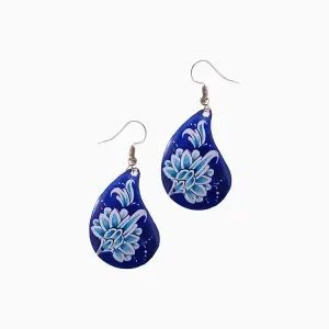 گوشواره میناکاری اشک لاجورد