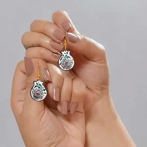 گوشواره میناکاری اناری