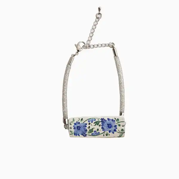 دستبند میناکاری طرح گل اناری