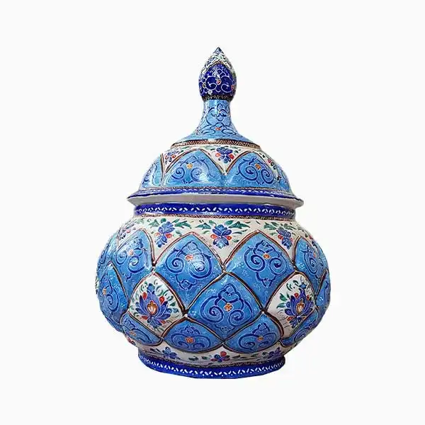 قندان میناکاری مسی 14 سانت