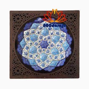 بشقاب میناکاری 25 سانتی با قاب