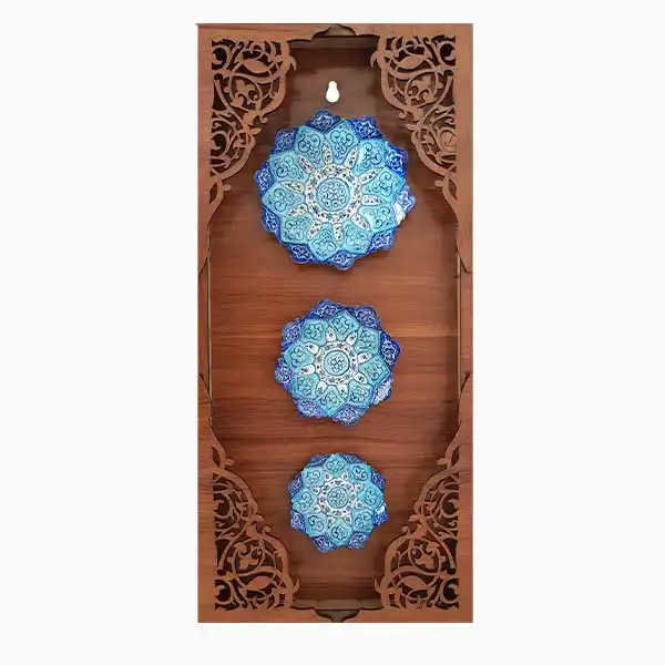 قاب سری سه تایی بشقاب میناکاری شده