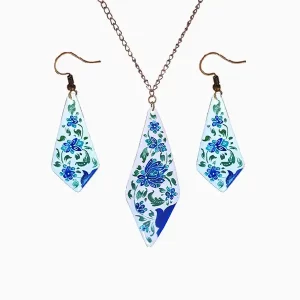 نیم ست میناکاری طرح شاه عباسی