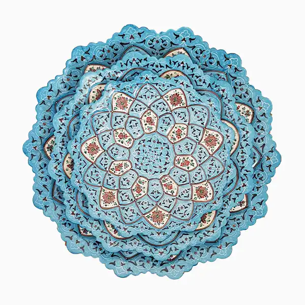 بشقاب سری سه تایی میناکاری