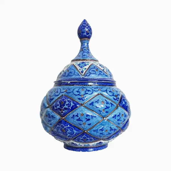 enamel-sugarcube-bowl-15cm قندان میناکاری 15 سانتی