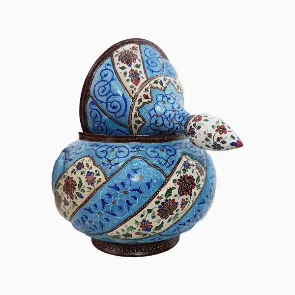 عکس قندان میناکاری روی مس اصفهان 22 سانتی