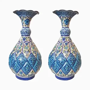 گلدان مسی میناکاری شده