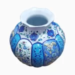 عکس از نمای نزدیک گلدان میناکاری شده شکل بلونی