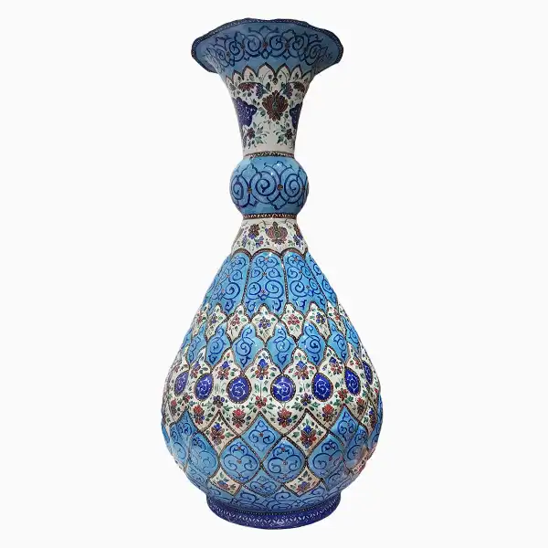 Large-enamel-vase-33-cm عکس گلدان میناکاری بزرگ 33 سانتی