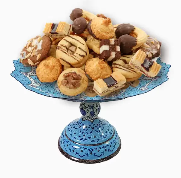 خرید شیرینی خوری میناکاری پایه دار