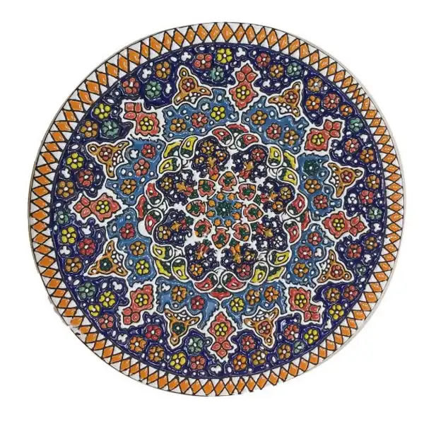 بشقاب میناکاری سفالی