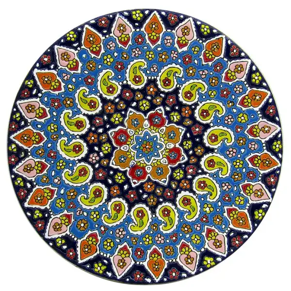 بشقاب میناکاری سفالی