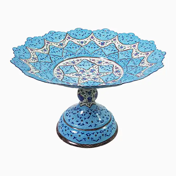 خرید شیرینیخوری میناکاری 25 سانتیمتری برای سرو شیرینی و تزئین میز پذیرایی