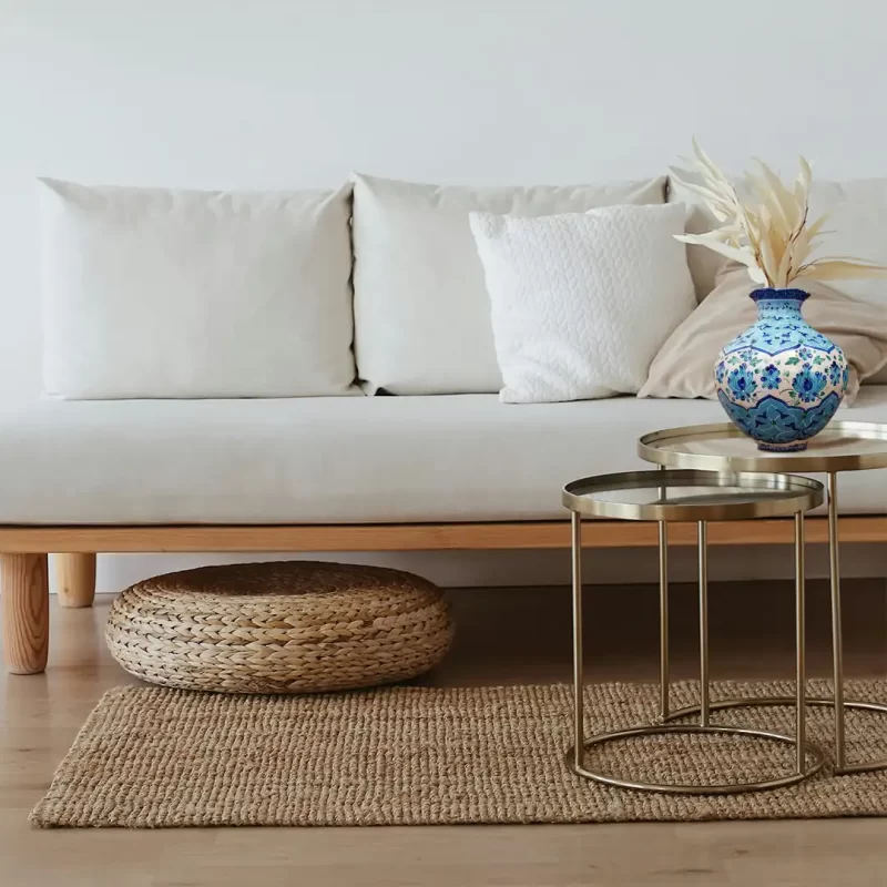 گلدان میناکاری دست‌ساز، ترکیب رنگ‌های لاجوردی و فیروزه‌ای در دکوراسیون منزل