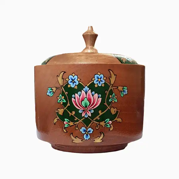 wooden-tazhib-sugar-bowl قندان چوبی تذهیب شده