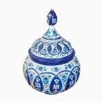 قندان میناکاری طرح شکوفه آبی