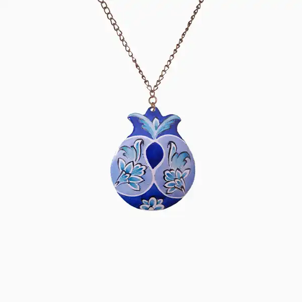 enamel-necklace-with-bud-design گردنبند میناکاری طرح غنچه