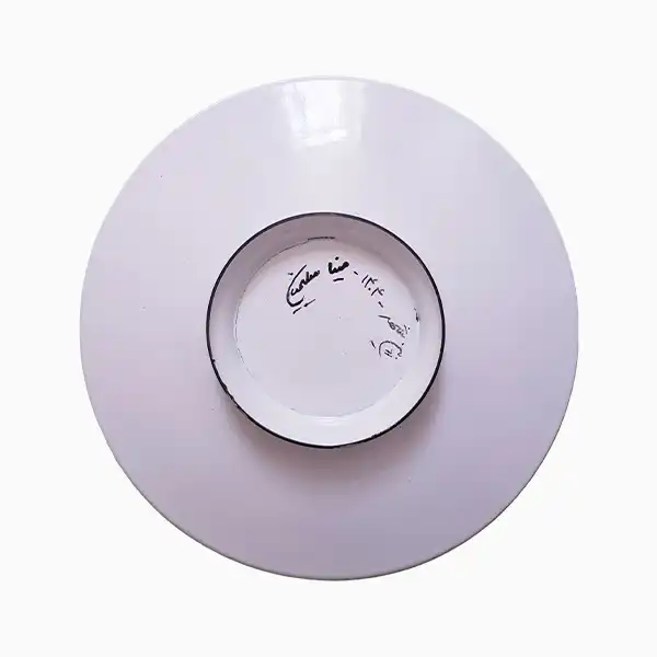 قیمت خرید بشقاب میناکاری 16 سانتی‌ اصفهان طرح اسلیمی آبی