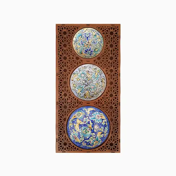 enamel-wall-art-3pcs-classic تابلو بشقاب میناکاری دیواری ۳ تکه طرح کلاسیک