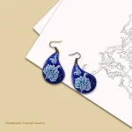 گوشواره میناکاری اشک لاجورد