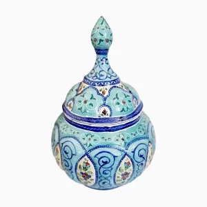 قندان میناکاری فیروزه ای اصفهان