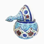 قندان میناکاری فیروزه ای طرح شاه عباسی