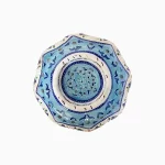 قندان میناکاری فیروزه ای طرح شاه عباسی