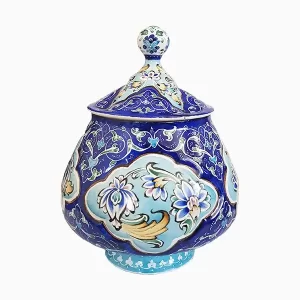 قندان میناکاری مدل دیزی خوری لاجورد