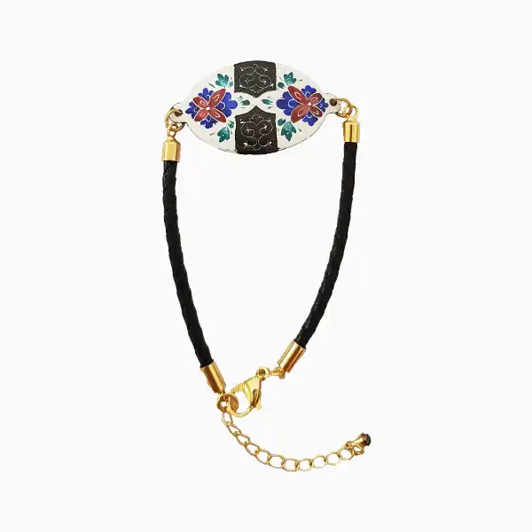 عکس و قیمت دستبند میناکاری طرح ترنج